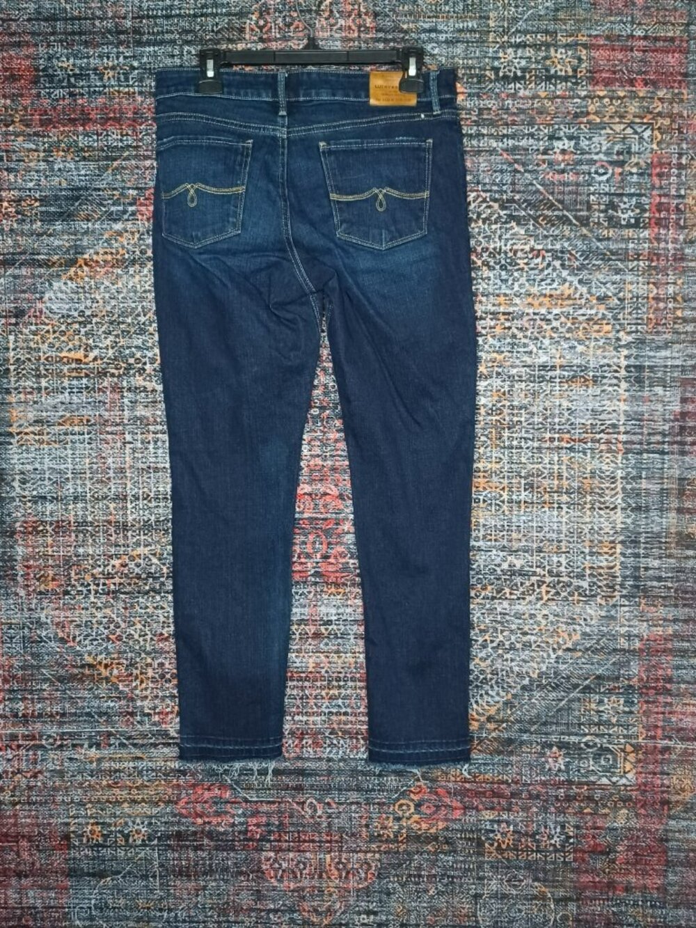 Lucky Brand womens indigo distressed Lolita stretch frayed skinny jeans 8x28 EUC